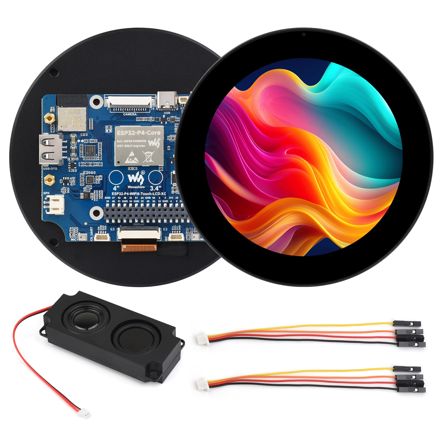 Esp32 Uart Module - ESP32-P4 3,4/4 İnç Yuvarlak Dokunmatik Ekran