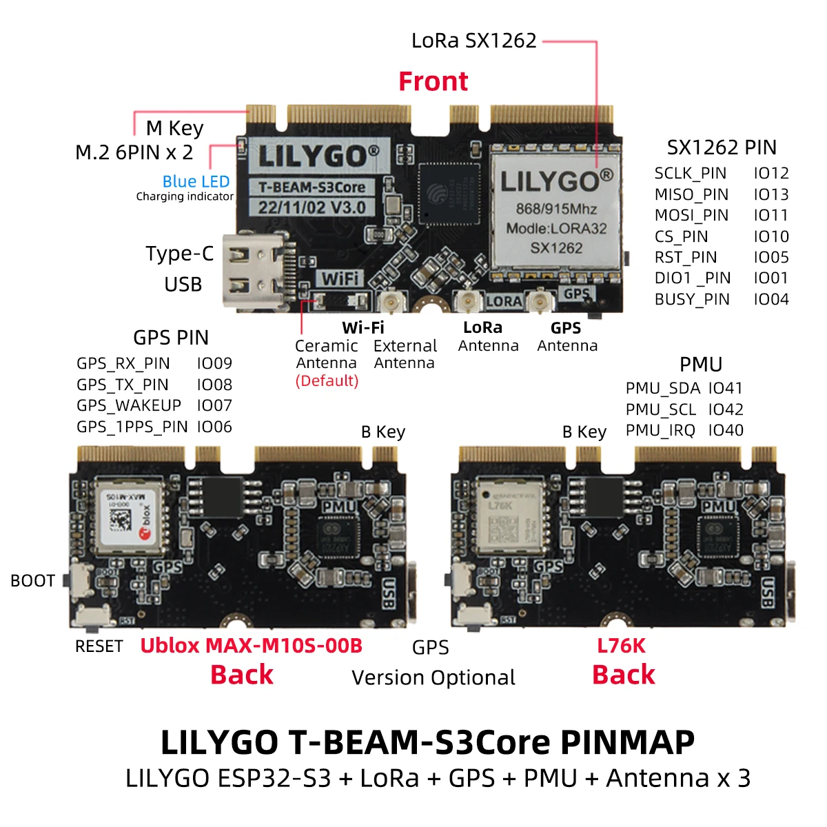 LILYGO T-BEAM-CORE V3.0 L76K U - Esp32 incelemesi ve fiyatı