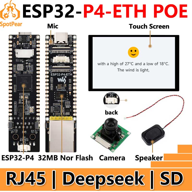 ESP32-P4-ETH RJ45 POE DSI/MIPI - Esp32 P4 incelemesi ve fiyatı