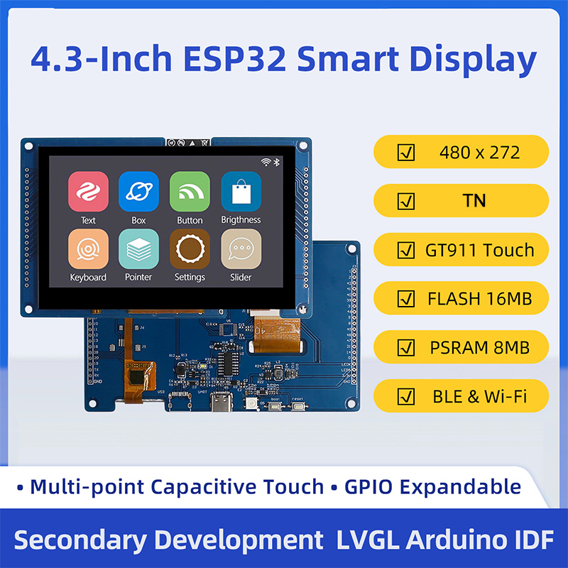 ESP32 S3 4.3 İnç 480*272 Kapas - Esp32 P4 incelemesi ve fiyatı